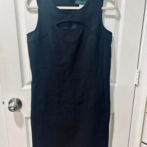 harvé benard by Benard Holtzman Black Sleeveless Sheath Dress Cutout Sz 10